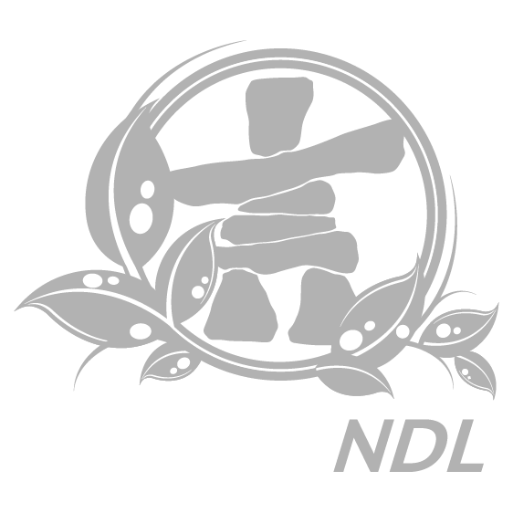 NDL logo with leaves and stones