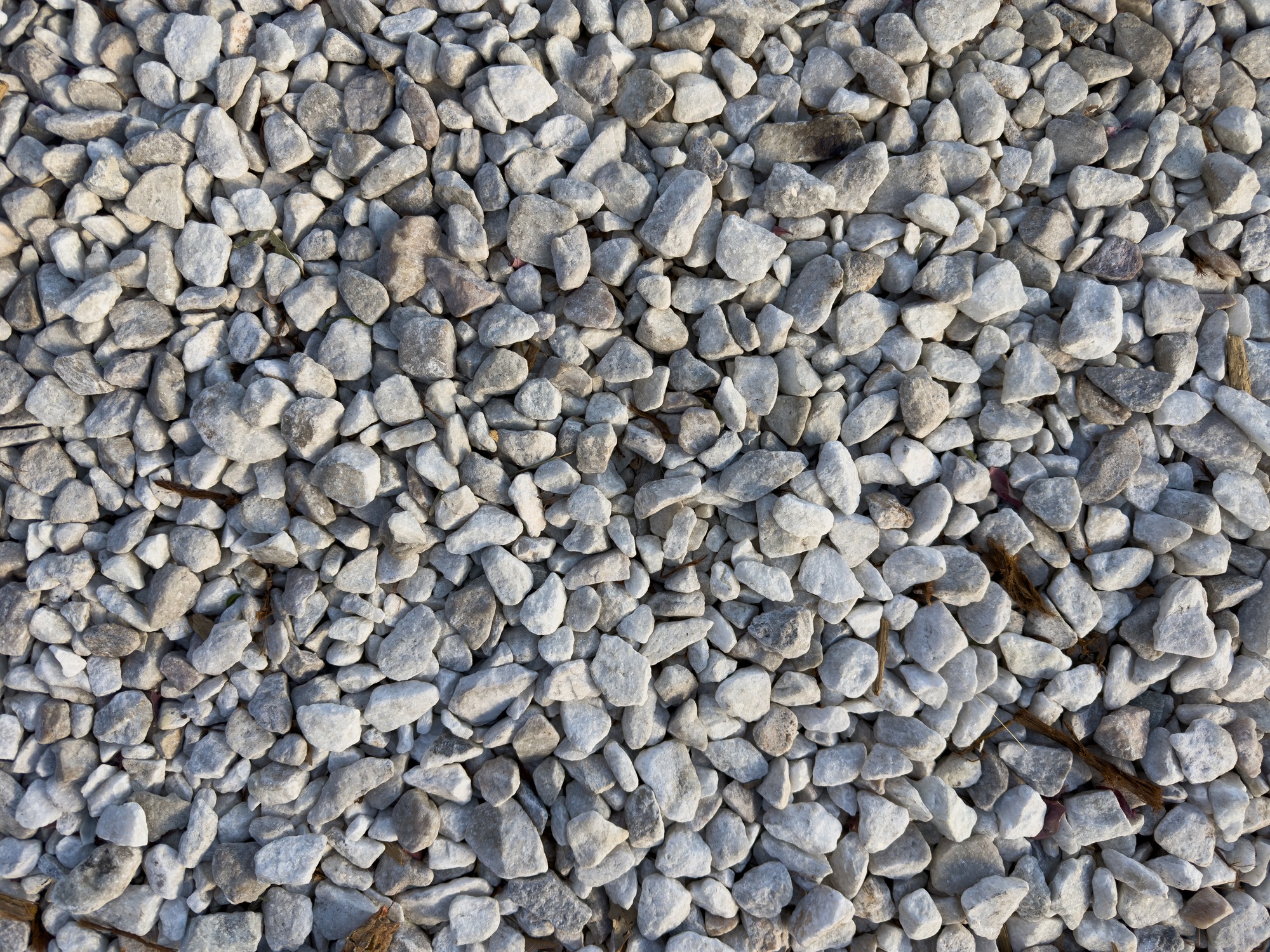 Pile of small gray gravel stones